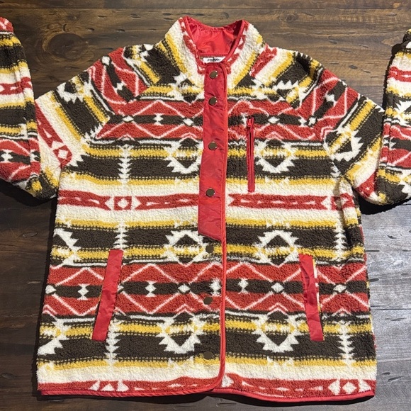 zeagoo Jackets & Blazers - Zeagoo Tribal Pattern Jacket - Red, Yellow, Brown